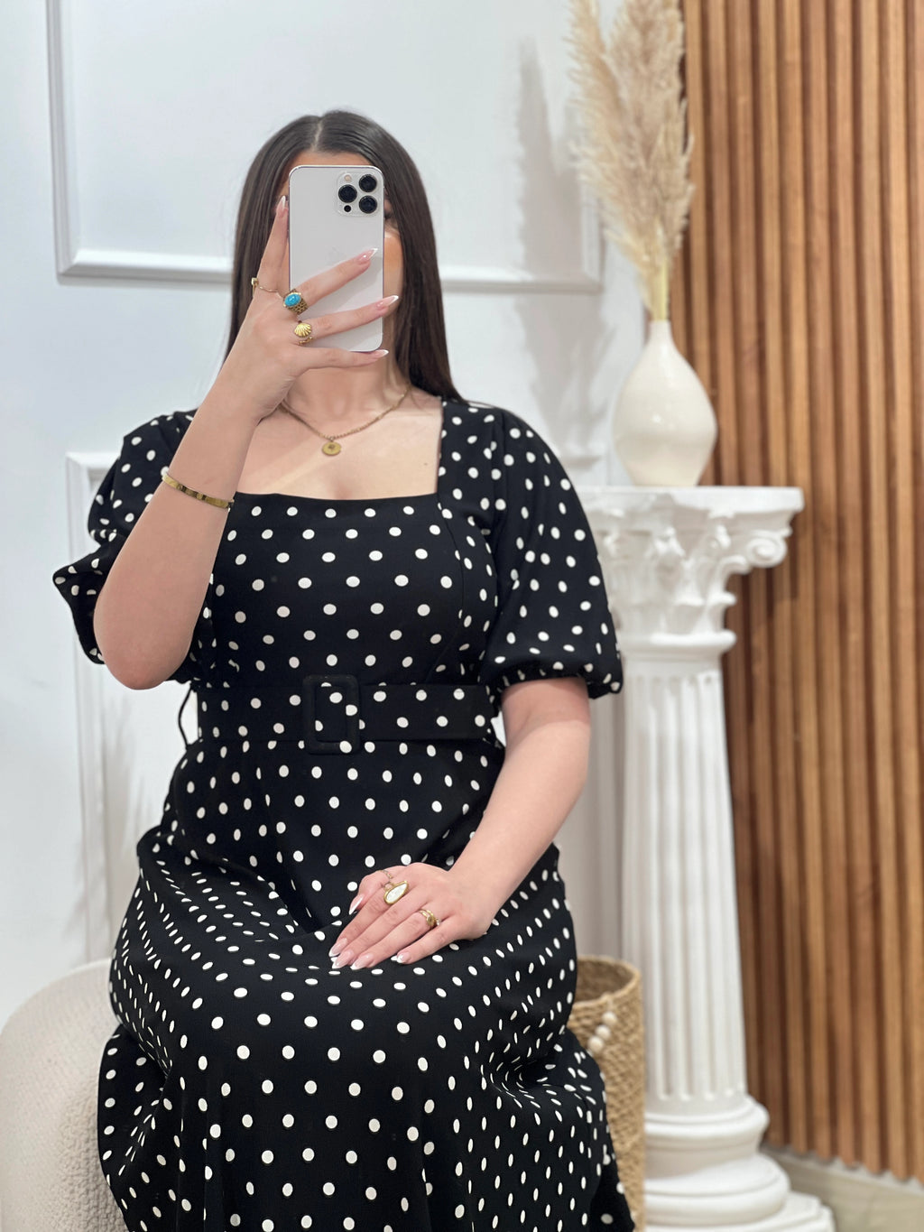 Robe Polka dots avec ceinture