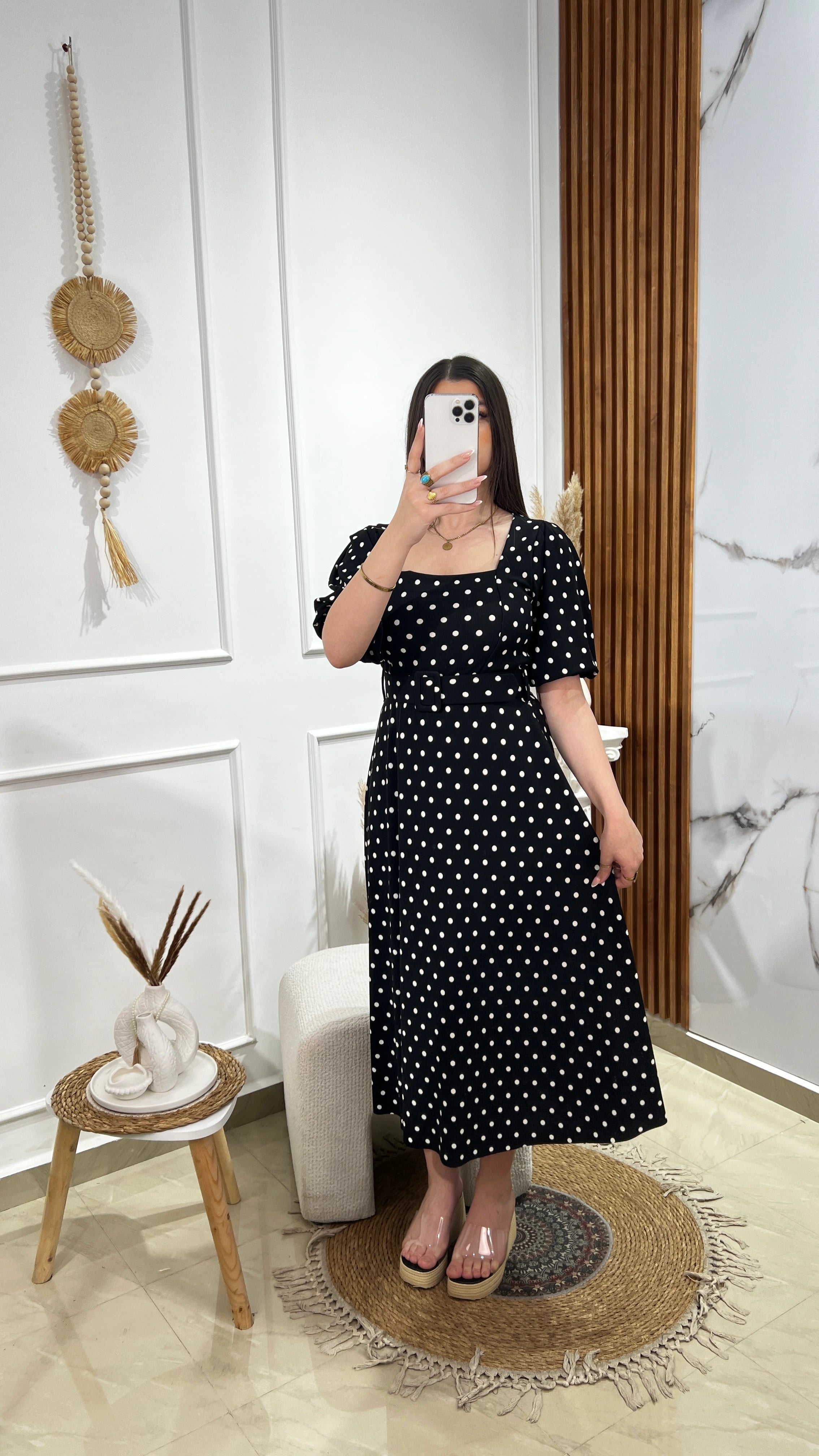 Robe Polka dots avec ceinture